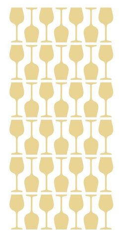Wine Glass Stickers Sticker Vinyl 1-1/4" DC41-023 Ivory Beige