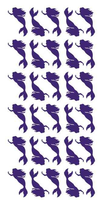 Mermaid Stickers Sticker Vinyl 1-1/4" DC38-404 Purple
