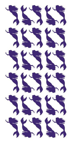 Mermaid Stickers Sticker Vinyl 1-1/4" DC38-404 Purple