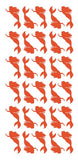 Mermaid Stickers Sticker Vinyl 1-1/4" DC38-035 Orange