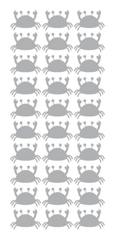 Crab Stickers Sticker Vinyl 1-1/4" DC37-090 Matte Silver