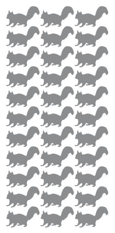 Squirrel Stickers Sticker Vynil 1-1/4" DC42-073 Dark Grey