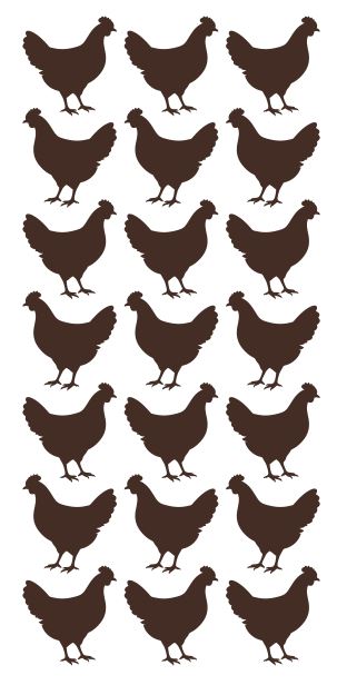 Chicken Stickers Sticker Vinyl 1-1/4" DC52-080 Brown
