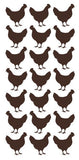 Chicken Stickers Sticker Vinyl 1-1/4" DC52-080 Brown