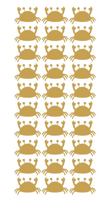 Crab Stickers Sticker Vinyl 1-1/4" DC37-091 Matte Gold