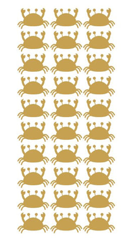 Crab Stickers Sticker Vinyl 1-1/4" DC37-091 Matte Gold