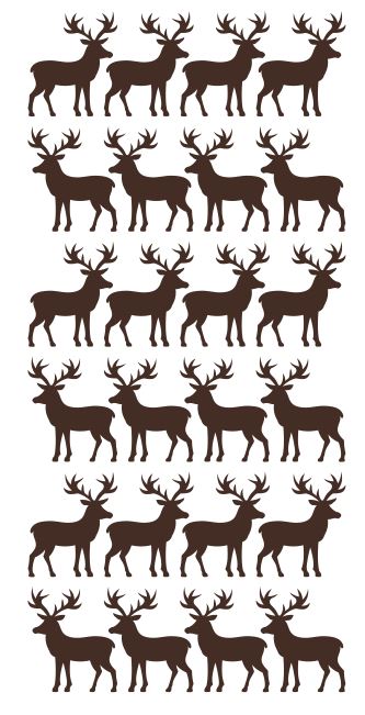 Deer Stickers Sticker Vinyl 1-1/4" DC51-080 Brown