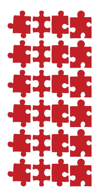 Puzzle Stickers Sticker Vynil 1-1/4" DC39-032 Red
