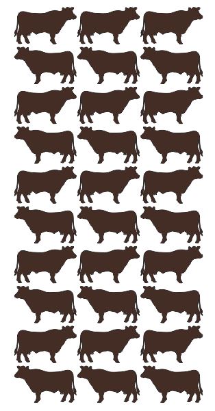 Cow Stickers Sticker Vinyl 1-1/4" DC47-080 Brown