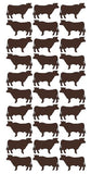Cow Stickers Sticker Vinyl 1-1/4" DC47-080 Brown