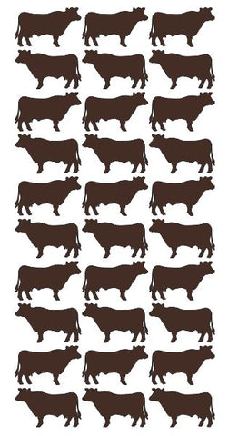 Cow Stickers Sticker Vinyl 1-1/4" DC47-080 Brown