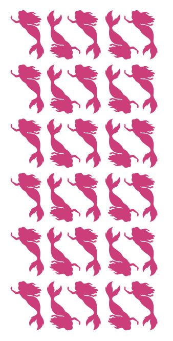 Mermaid Stickers Sticker Vinyl 1-1/4" DC38-041 Hot Pink