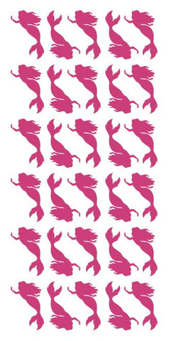 Mermaid Stickers Sticker Vinyl 1-1/4" DC38-041 Hot Pink