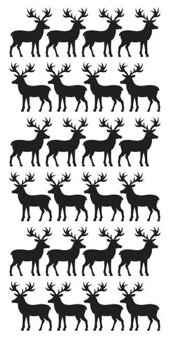 Deer Stickers Sticker Vinyl 1-1/4" DC51-070 Black