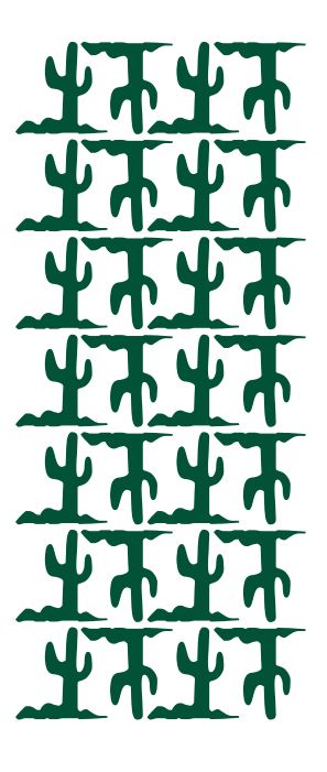 Cactus Stickers Sticker Vinyl 1-1/4" DC46-613 Dark Green