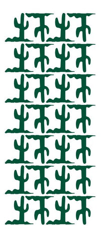 Cactus Stickers Sticker Vinyl 1-1/4" DC46-613 Dark Green