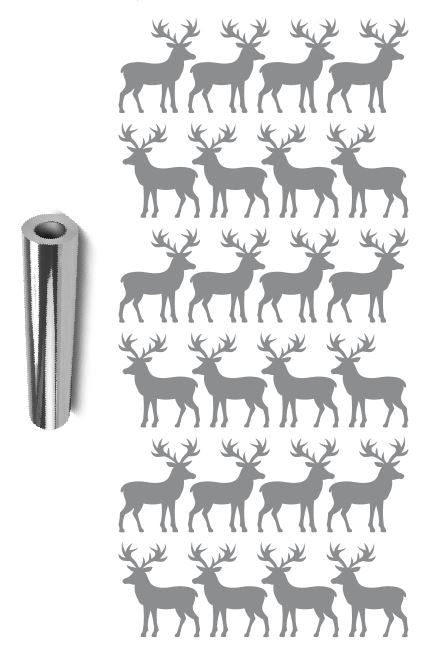 Deer Stickers Sticker Vinyl 1-1/4" DC51 Chrome Silver