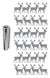 Deer Stickers Sticker Vinyl 1-1/4" DC51 Chrome Silver