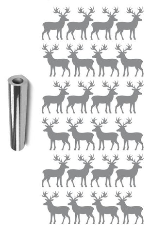 Deer Stickers Sticker Vinyl 1-1/4" DC51 Chrome Silver