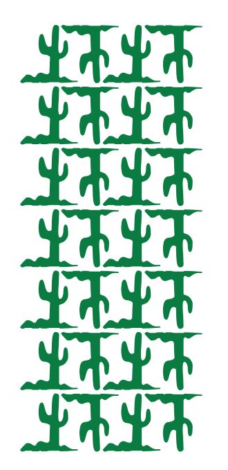 Cactus Stickers Sticker Vinyl 1-1/4" DC46-068 Green