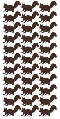 Squirrel Stickers Sticker Vynil 1-1/4" DC42-080 Brown