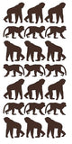 Monkey Stickers Sticker Vinyl 1-1/4" DC49-080 Brown
