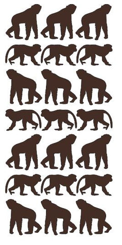 Monkey Stickers Sticker Vinyl 1-1/4" DC49-080 Brown