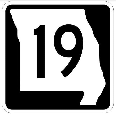 Missouri State Route 19 Sticker Decal R7186 Highway Sign Road Sign