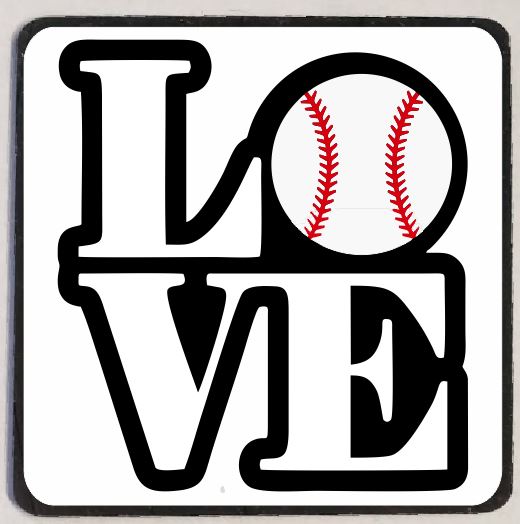 M97 Love Baseball Magnet