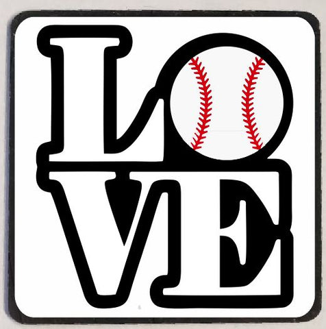 M97 Love Baseball Magnet