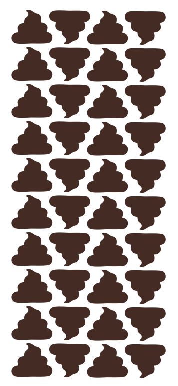 Brown Poop Emoji Stickers 1" DC07-080