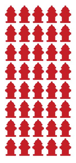 Red Fire Hydrant Stickers 1" DC09-032