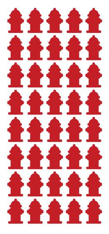 Red Fire Hydrant Stickers 1" DC09-032