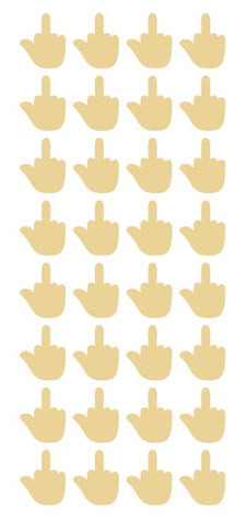 Ivory Middle Finger Stickers 1" DC14-023