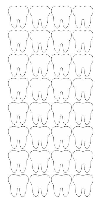 White Tooth Stickers 1" DC13-010