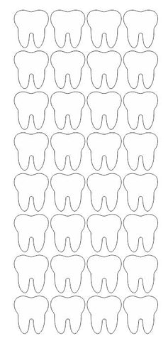 White Tooth Stickers 1" DC13-010