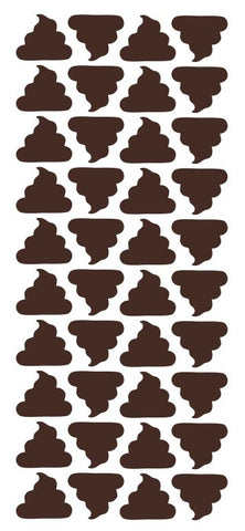 Brown Poop Emoji Stickers 1" DC07-080