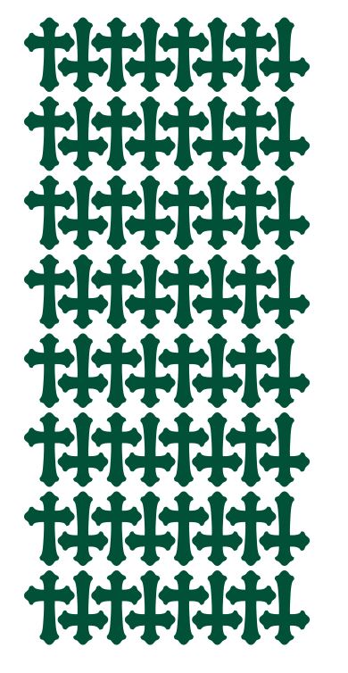 Dark Green Cross Stickers 1" DC24-613