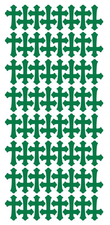 Green Cross Stickers 1" DC24-068