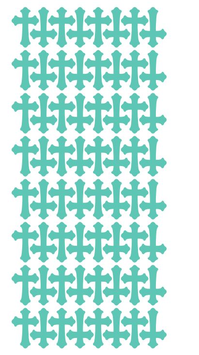 Mint Green Cross Stickers 1" DC24-055