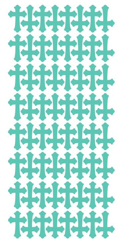 Mint Green Cross Stickers 1" DC24-055