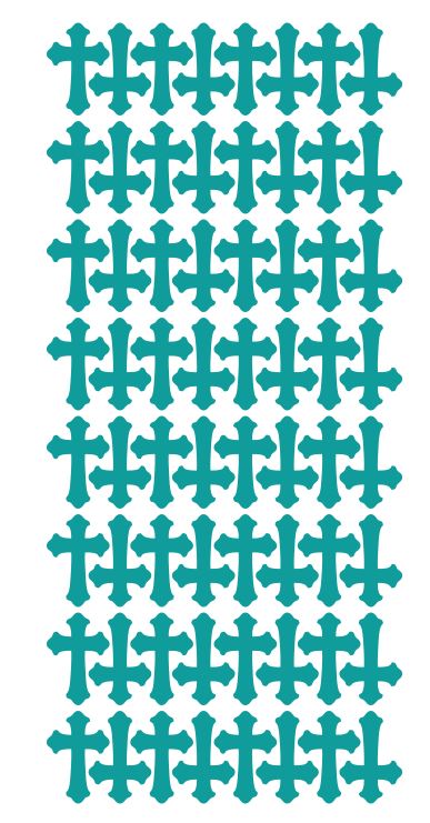 Turquoise Cross Stickers 1" DC24-054