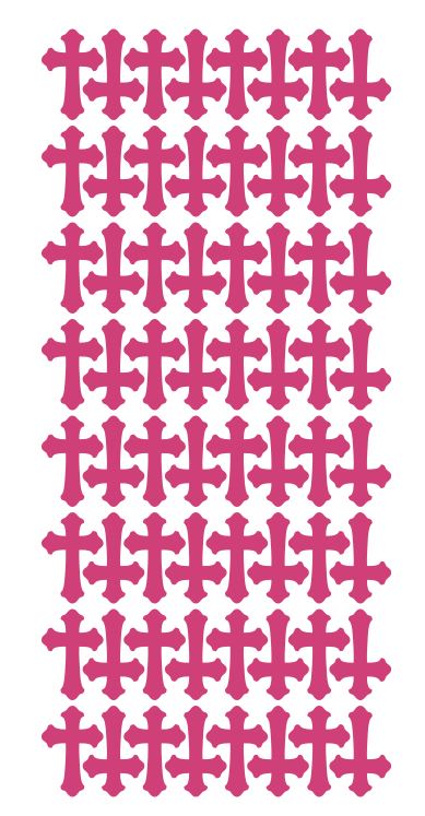 Hot Pink Cross Stickers 1" DC24-041