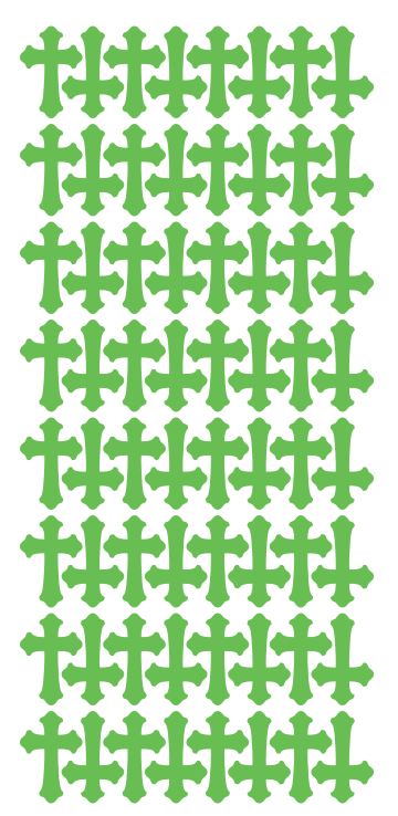 Lime Green Cross Stickers 1" DC24-063