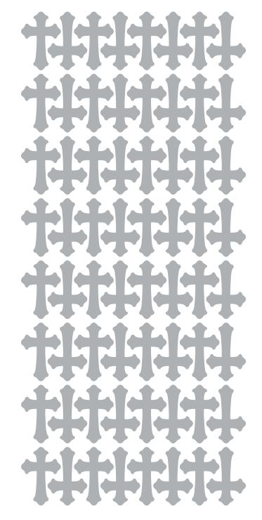 Silver Cross Stickers 1" DC24-090