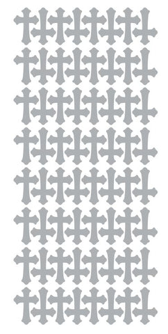 Silver Cross Stickers 1" DC24-090