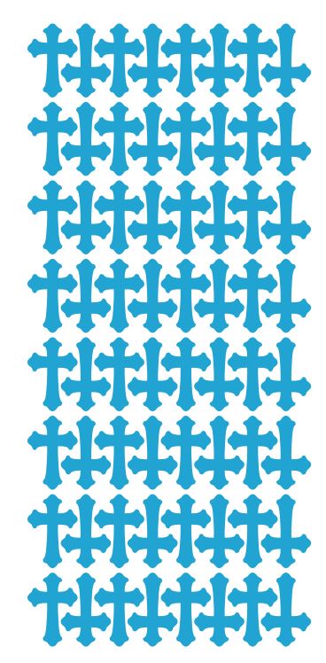 Light Blue Cross Stickers 1" DC24-056