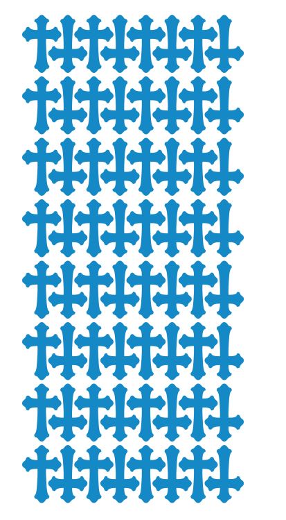 Medium Blue Cross Stickers 1" DC24-053