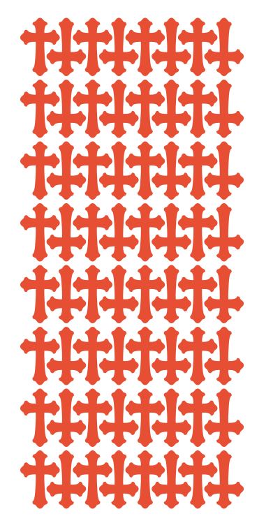 Orange Cross Stickers 1" DC24-035