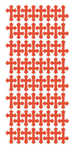 Orange Cross Stickers 1" DC24-035